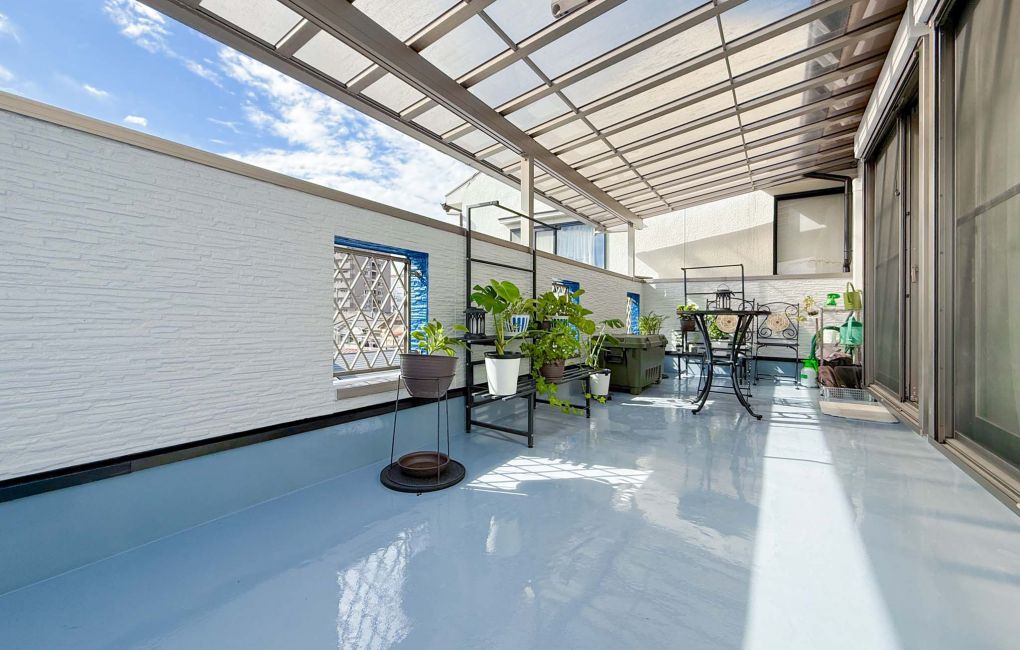 防水処理を施したテラスがお母様のお気に入り