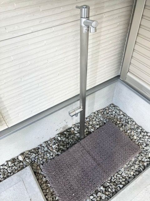 お施主様チョイスのスタイリッシュな立水栓