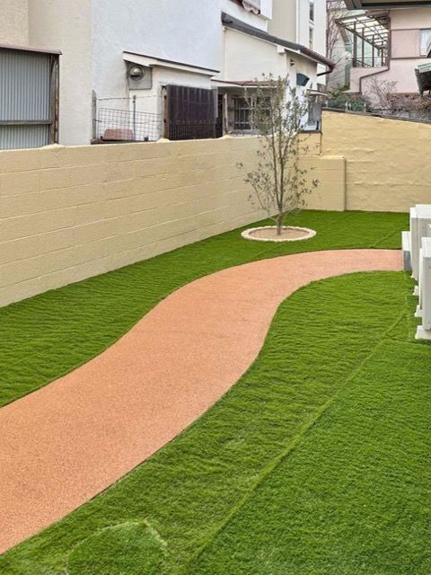 外壁はクリーム色に。シンボルツリーの成長が楽しみです